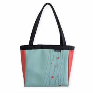 Holly Aiken Coupe Tote Bag Atomic Dots Turquoise Orange
